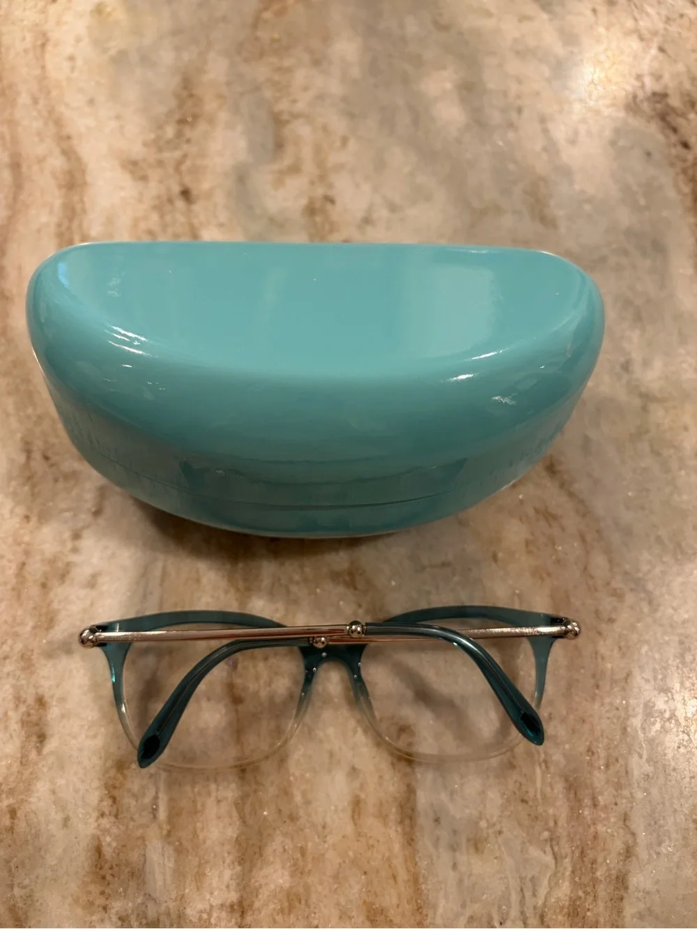 Tiffany & Co. Teal to Clear Gradient Cat-Eye Glasses Frame model TF2157